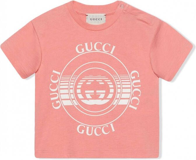 Gucci Kids T-shirt met print Roze