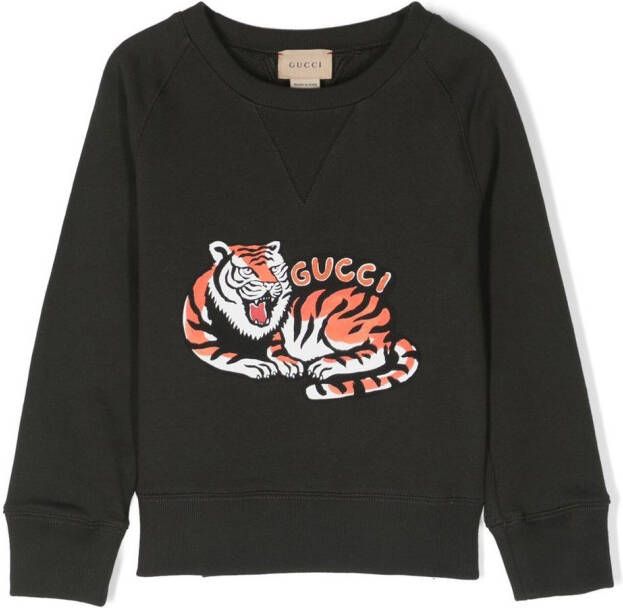 Gucci Kids Sweater met tijgerprint Grijs