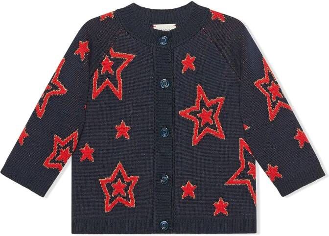 Gucci Kids Vest met jacquard Blauw