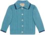 Gucci Kids Vest met contrasterende afwerking en logo-reliëf Blauw - Thumbnail 1