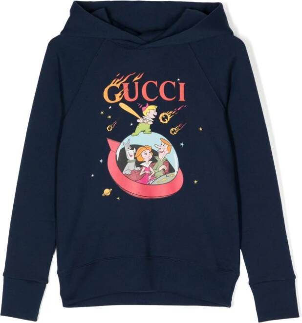 Gucci Kids x Jetsons hoodie met logoprint Blauw