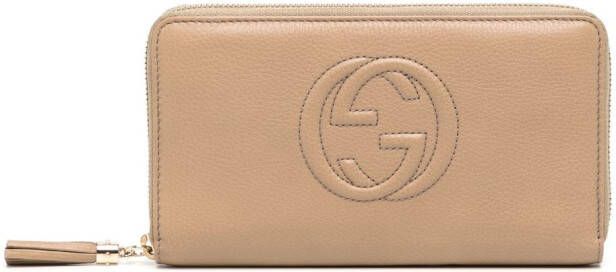 Gucci Leren portemonnee Bruin