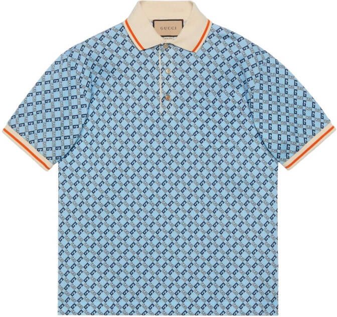 Gucci Poloshirt met logopatroon Blauw
