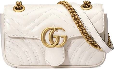 Gucci GG Marmont kleine schoudertas Wit