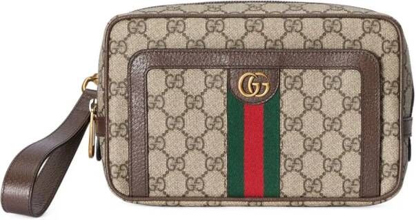 Gucci Ophidia GG clutch met logoprint Bruin