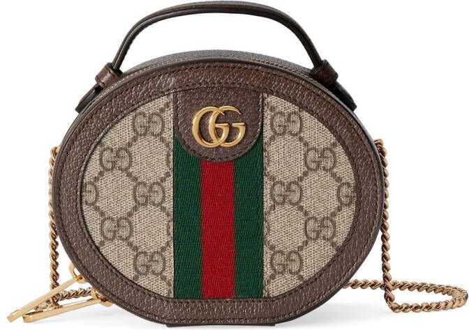 Gucci Ophidia kleine tas met kettinghengsel Beige