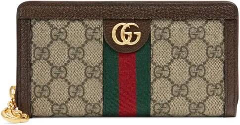Gucci Ophidia portemonnee met rits Bruin