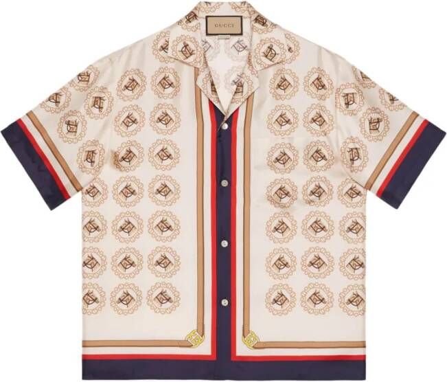 Gucci Overhemd met grafische print Beige