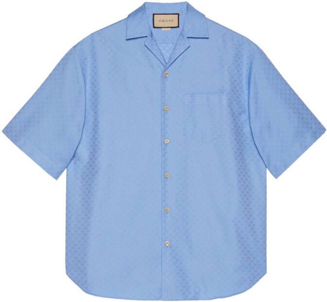 Gucci Overhemd met logopatroon Blauw