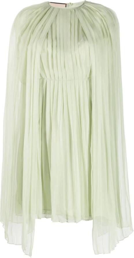 Gucci Plooi-jurk met cape Groen