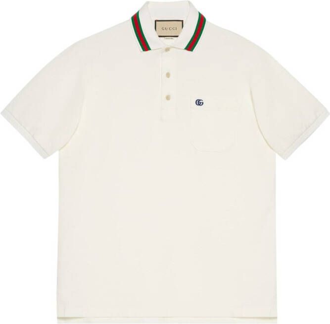 Gucci Poloshirt met geborduurd logo Beige