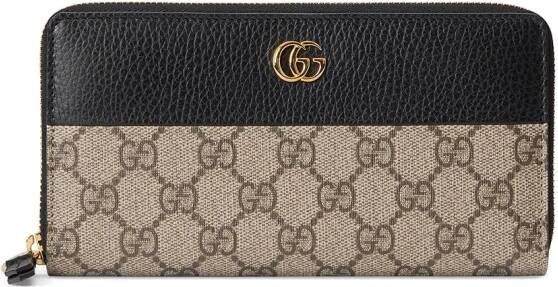 Gucci GG Marmont leren portemonnee met rits Beige