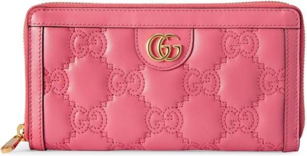 Gucci GG matelassé portemonnee met rits Roze