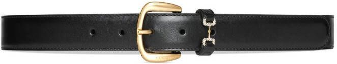 Gucci Leren riem met horsebit detail Zwart