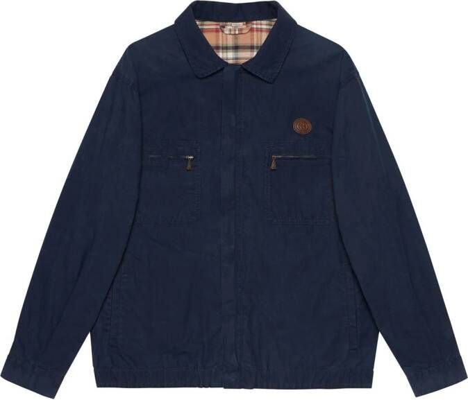 Gucci Shirtjack met tekst Blauw