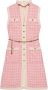 Gucci Short tweed dress with chain belt Roze - Thumbnail 1