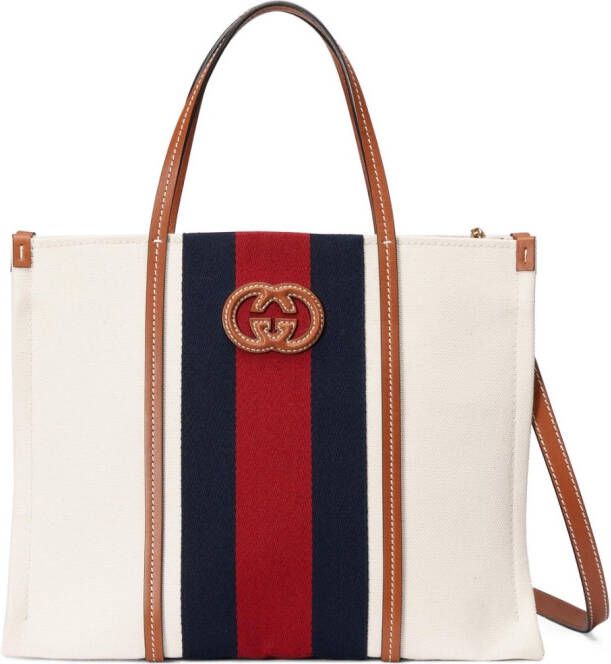 Gucci Shopper met streepdetail Wit