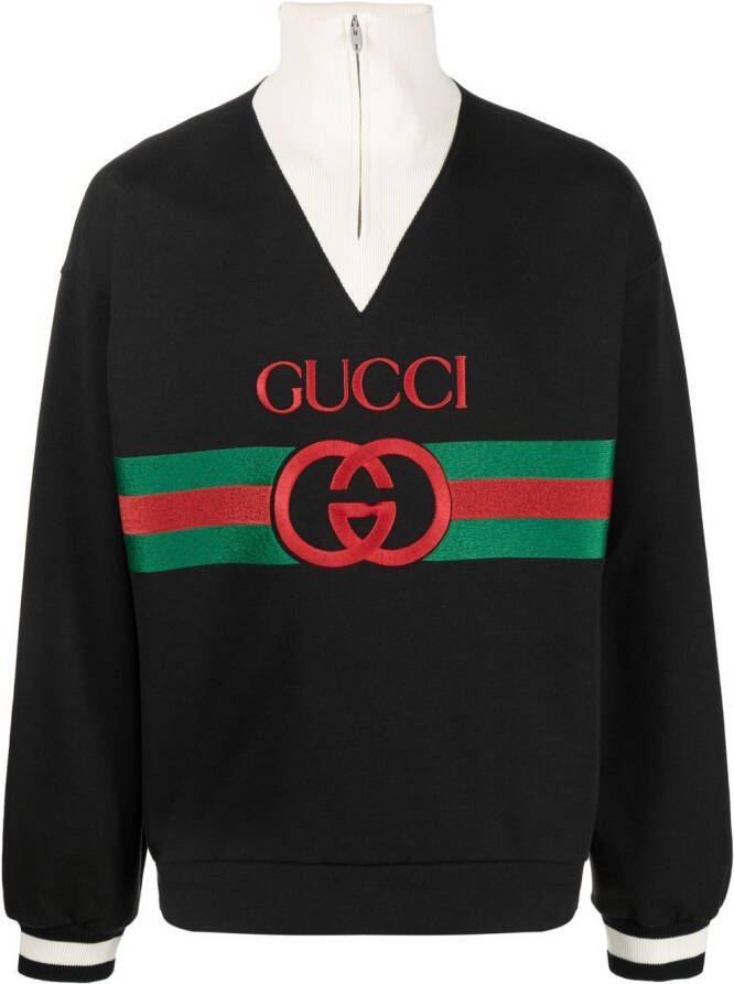 Gucci Sweater met geborduurd logo 1283 BLACK
