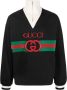 Gucci Sweater met geborduurd logo Zwart - Thumbnail 1