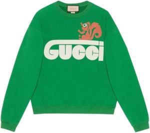 Gucci Sweater met print Groen