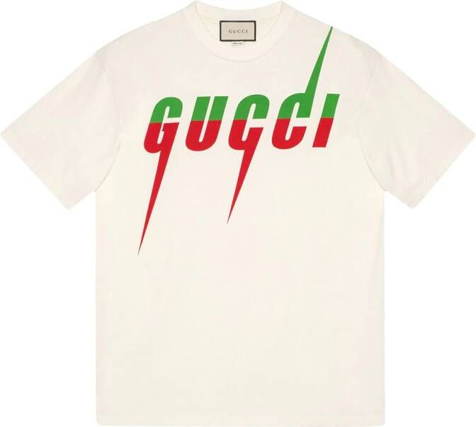 Gucci T-shirt met Blade print Wit