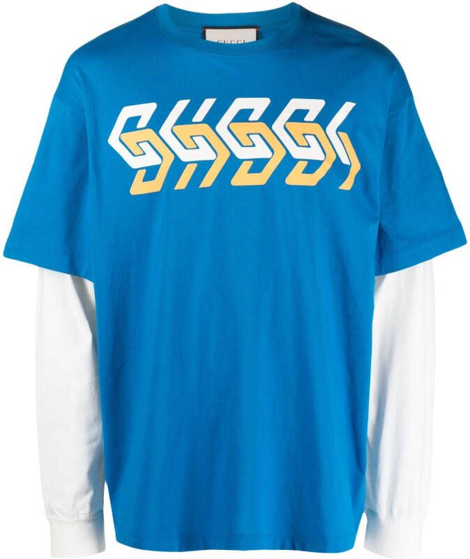 Gucci T-shirt met logoprint Blauw