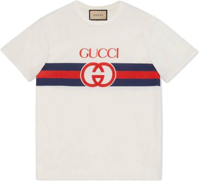 Gucci T-shirt met logoprint Wit