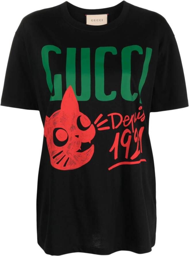 Gucci T-shirt met logoprint Zwart