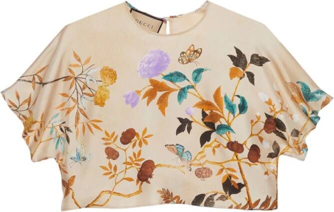 Gucci T-shirt met print Beige