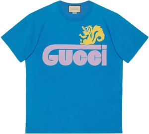 Gucci T-shirt met print Blauw