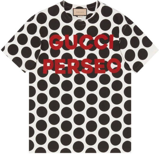 Gucci T-shirt met stippen Wit
