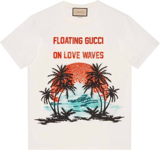 Gucci T-shirt met tekst Wit