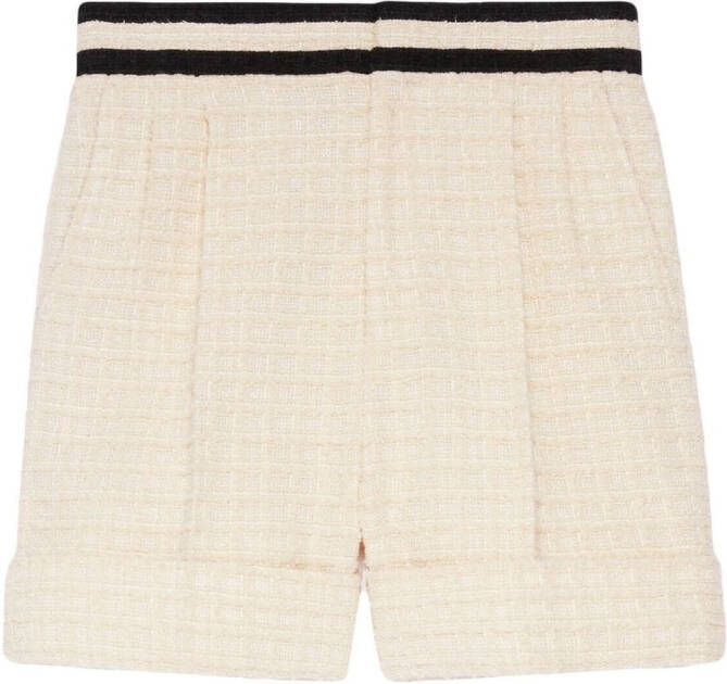 Gucci Tweed shorts met wafel-effect Wit