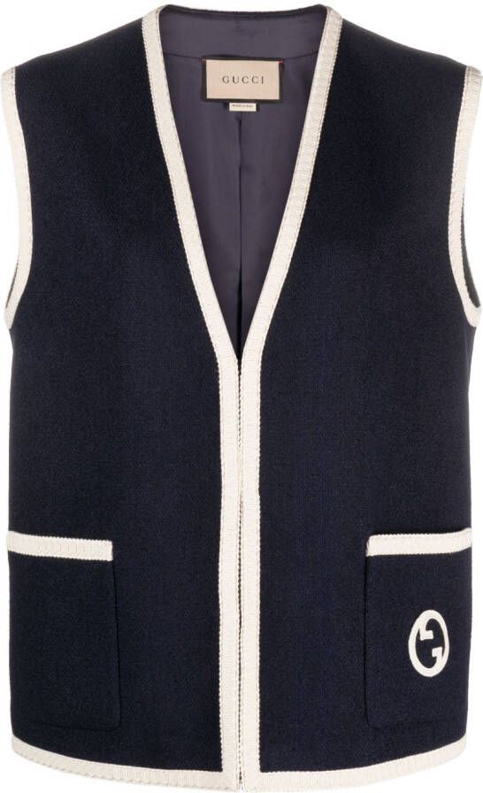 Gucci Vest met logopatch Blauw