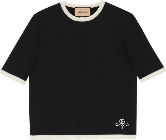 Gucci T-shirt met contrasterende afwerking Zwart
