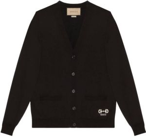 Gucci wool button-up cardigan Zwart
