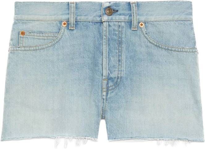 Gucci x Doraemon denim shorts Blauw