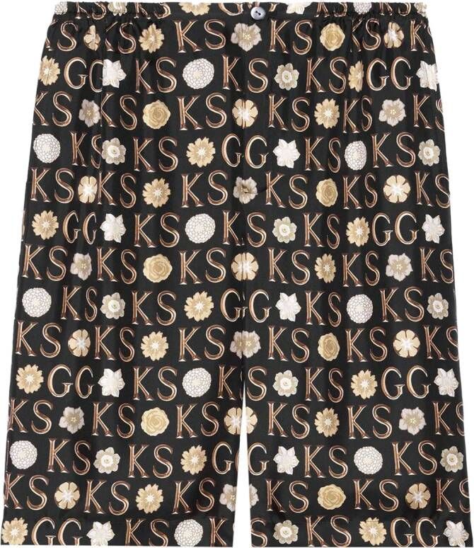 Gucci x Ken Scott knielange shorts Zwart
