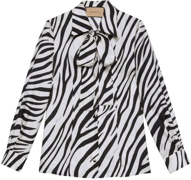 Gucci Overhemd met zebraprint Zwart