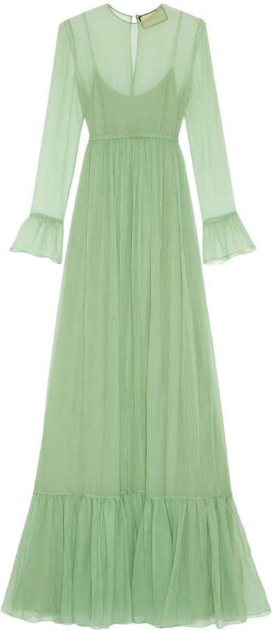 Gucci Zijden maxi-jurk Groen