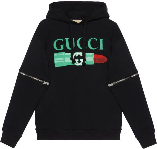Gucci Hoodie met print Zwart