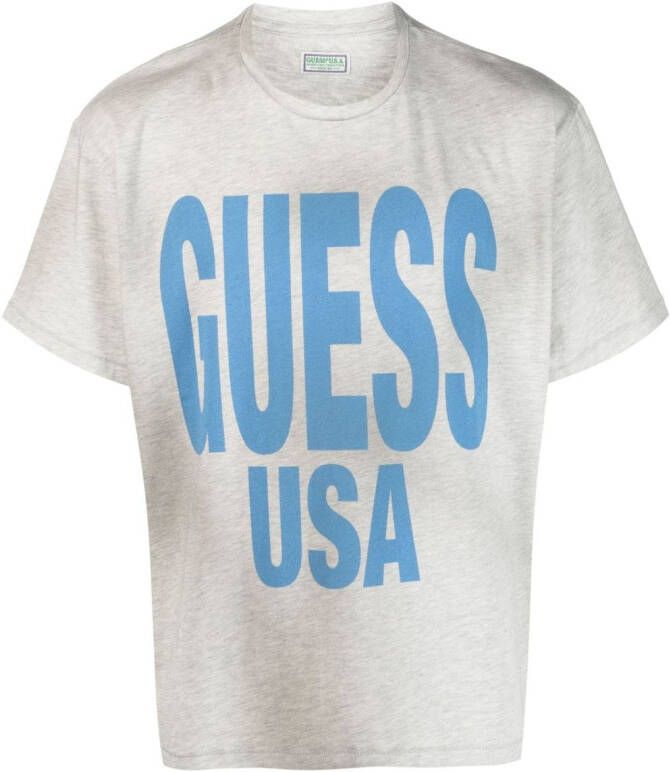 GUESS USA T-shirt met logoprint Grijs