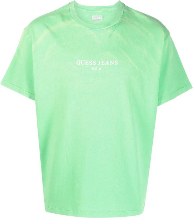 GUESS USA T-shirt met logoprint Groen