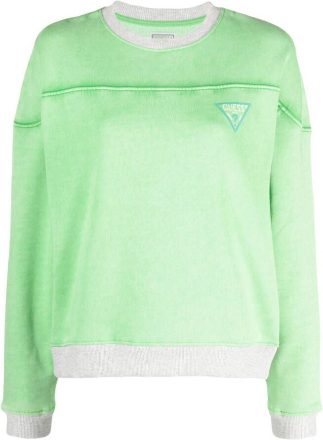 GUESS USA Sweater met logoprint Groen