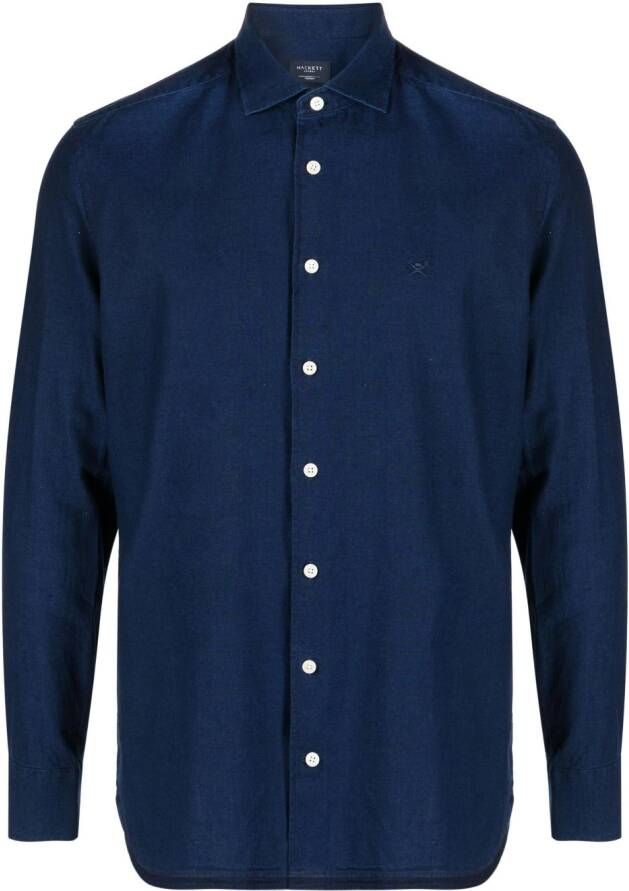 Hackett Katoenen overhemd Blauw