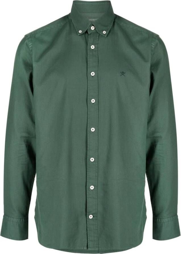 Hackett Katoenen overhemd Groen