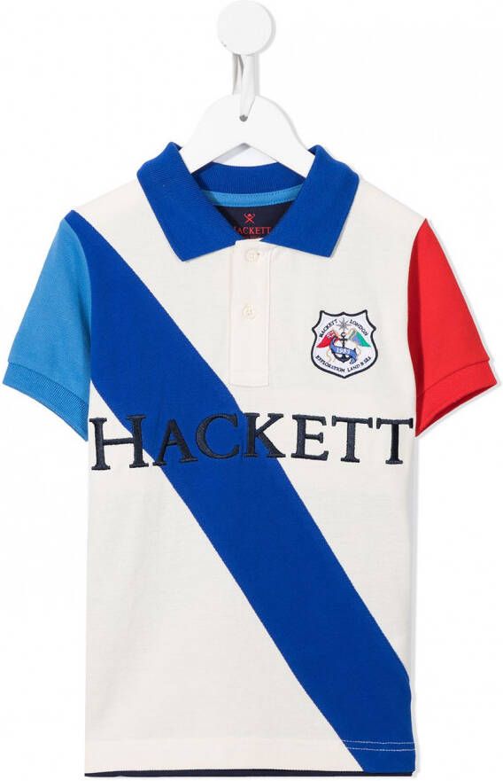 Hackett Kids Poloshirt met geborduurd logo Blauw