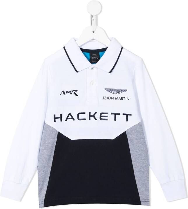 Hackett Kids Poloshirt met logoprint Wit