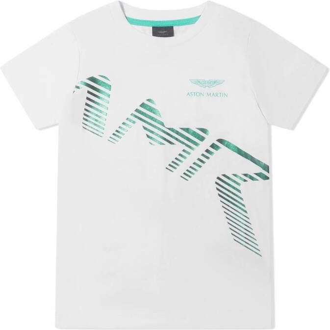 Hackett Kids x Aston Martin T-shirt met print Wit