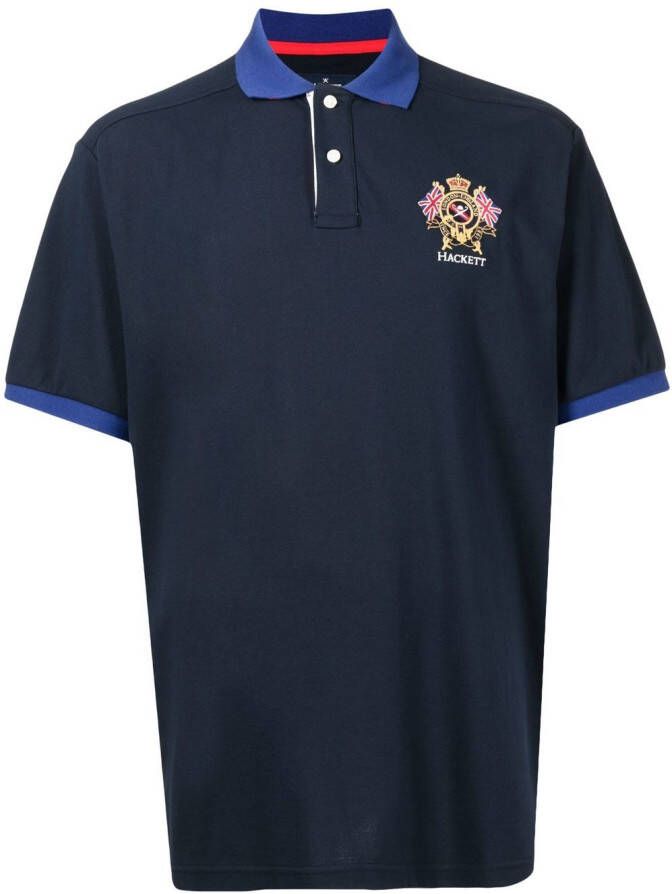 Hackett Poloshirt met geborduurd logo Blauw